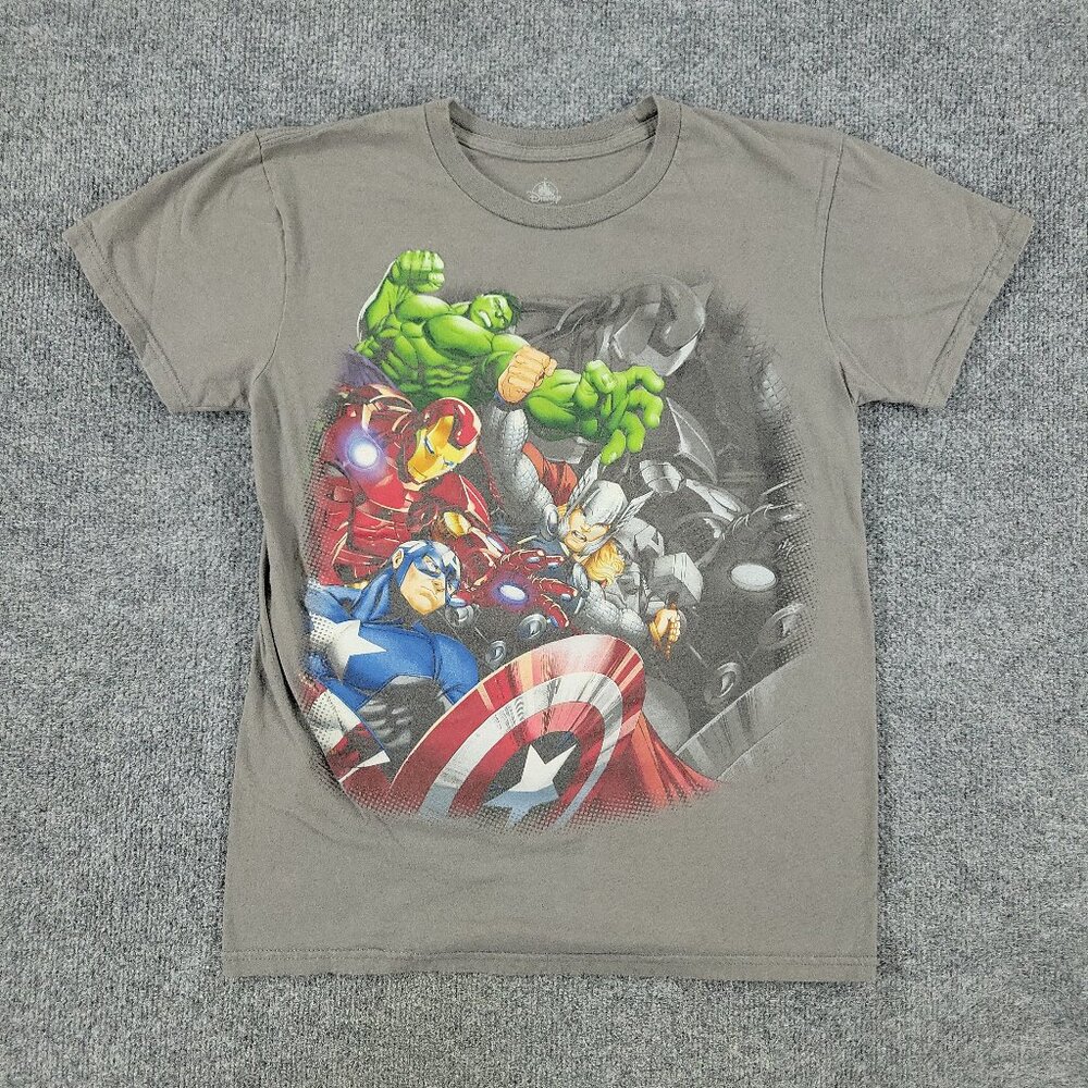 Marvel Comics Shirt Men's Small Gray Avengers Graphic Tee Short Sleeve Disney